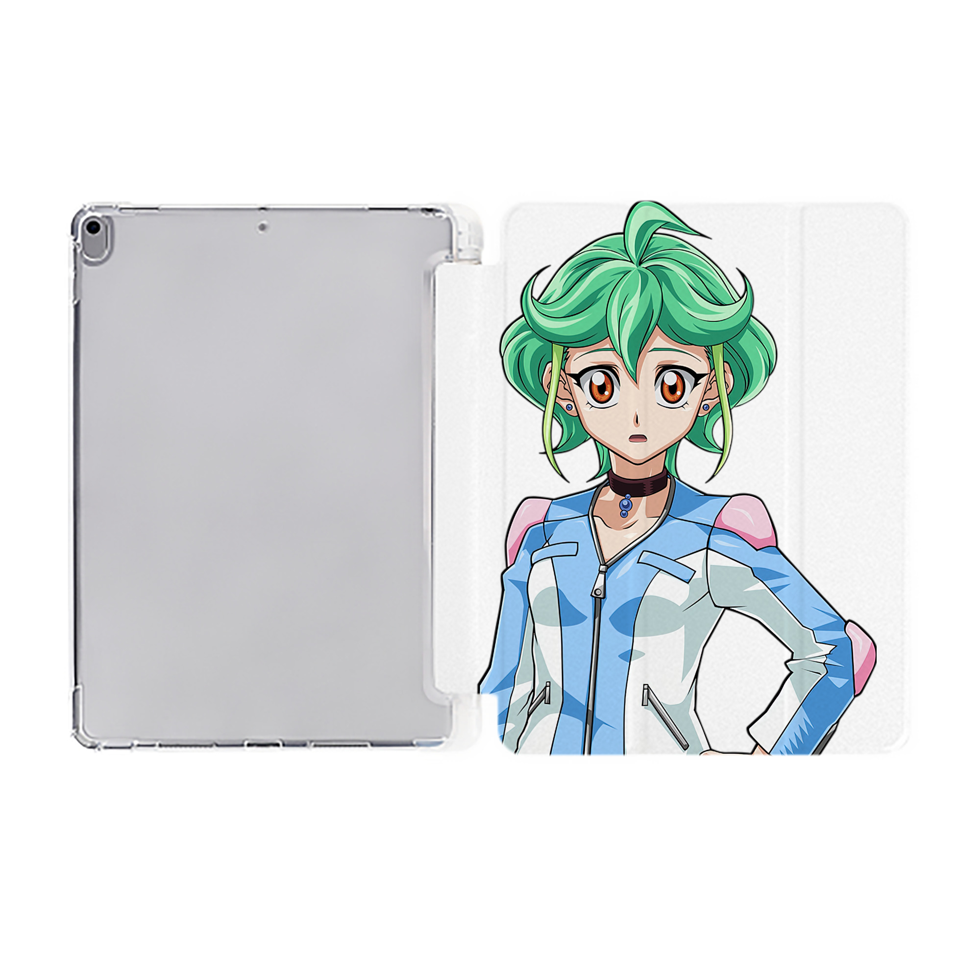 （画像用） 遊☆戯☆王 Yu-Gi-Oh! IPad ケース ペン収納付き 三つ折りスタンド PUレザー×シリコン 対応機種9.5/10.5/10.9インチ